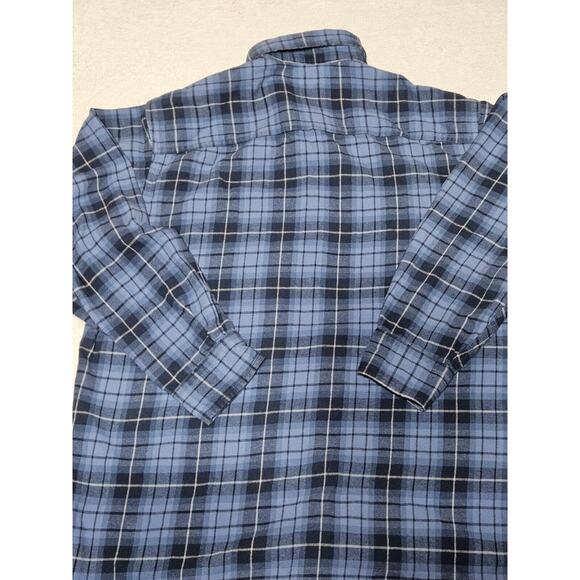 Red Head Flannel Shirt Men's Large Blue Plaid Long Sleeve Button Up 100% Cotton - Picture 6 of 6